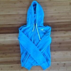 HOLLISTER -- Vtg Y2K Hco Surf Smurf Blue Zip Up Hoodie